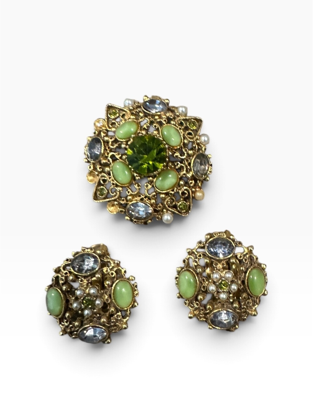 Vintage Florenza Brooch & Earrings Set